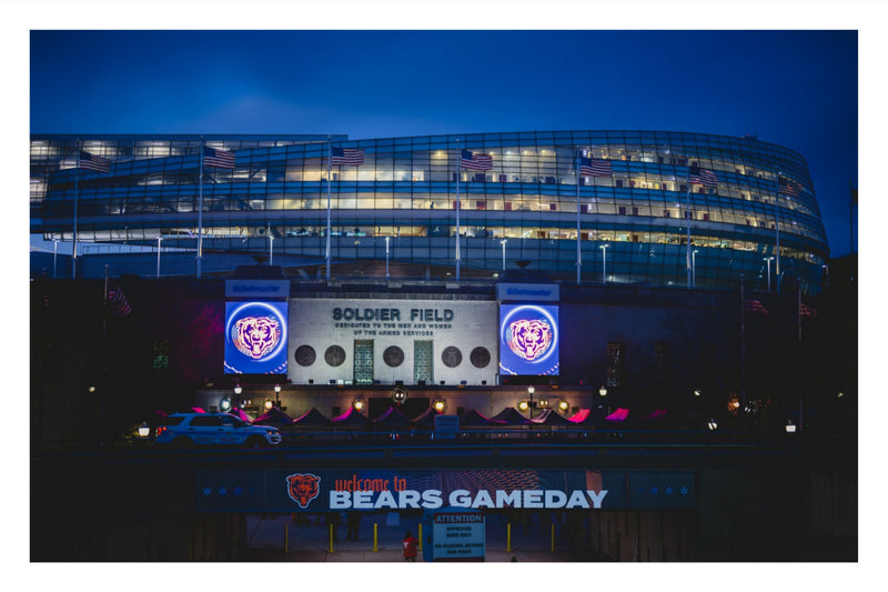 Bears Gameday at Soldier Field at Dusk