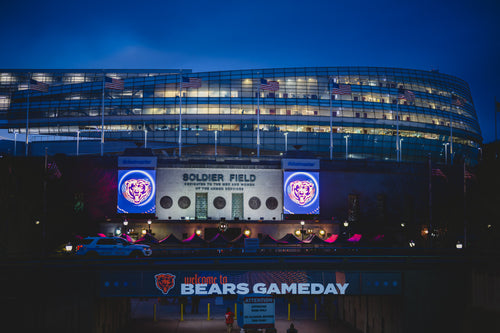 Bears Gameday at Soldier Field at Dusk